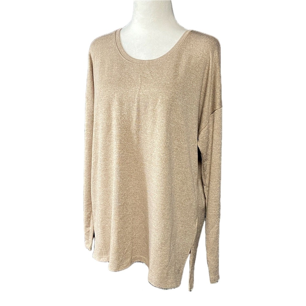 Banana Republic Sweater Womens M Beige Rayon Blend Scoop Neck Pullover 1010344